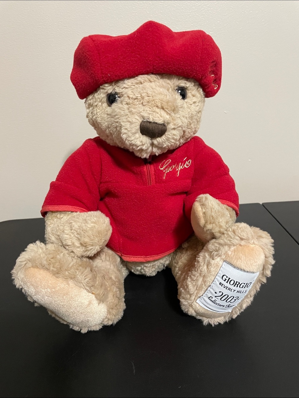 2003 Giorgio Beverly Hills Teddy Bear in Branded Red Jacket and Hat